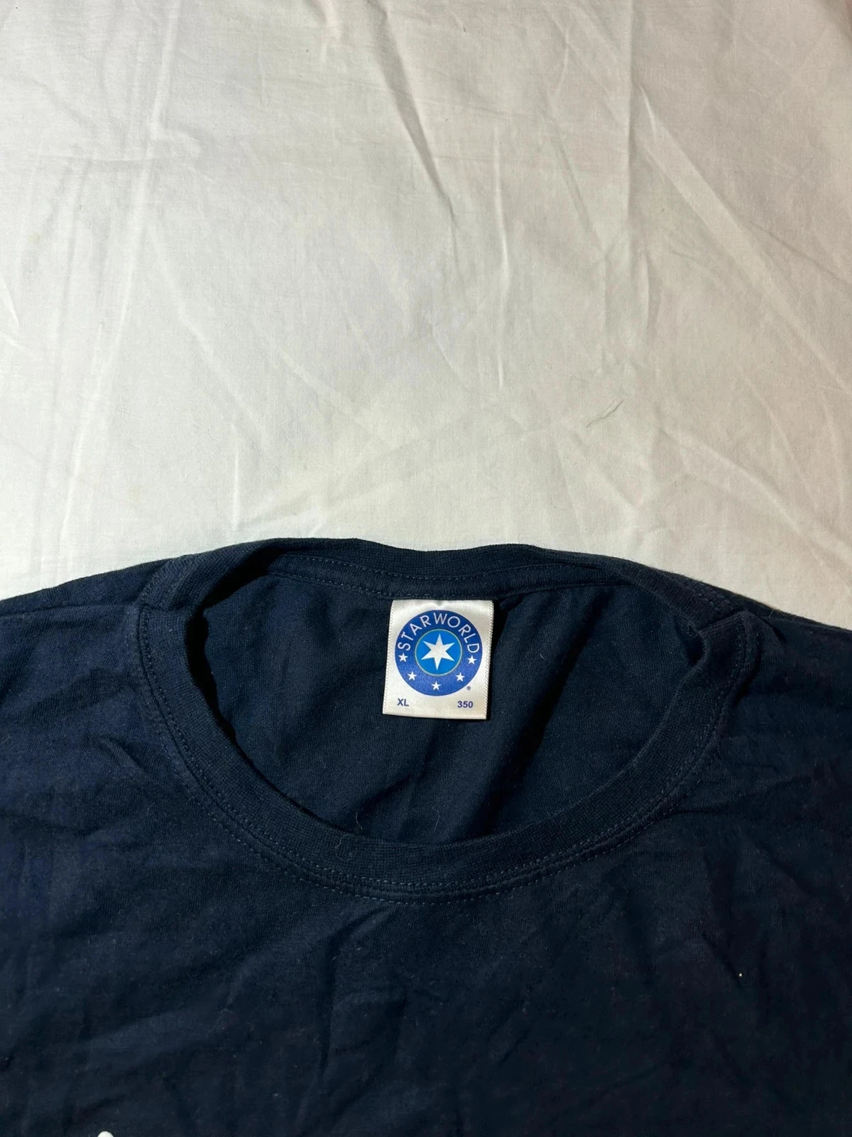 T-shirt bleu marine imprimé merci vintage starworld – photo 6